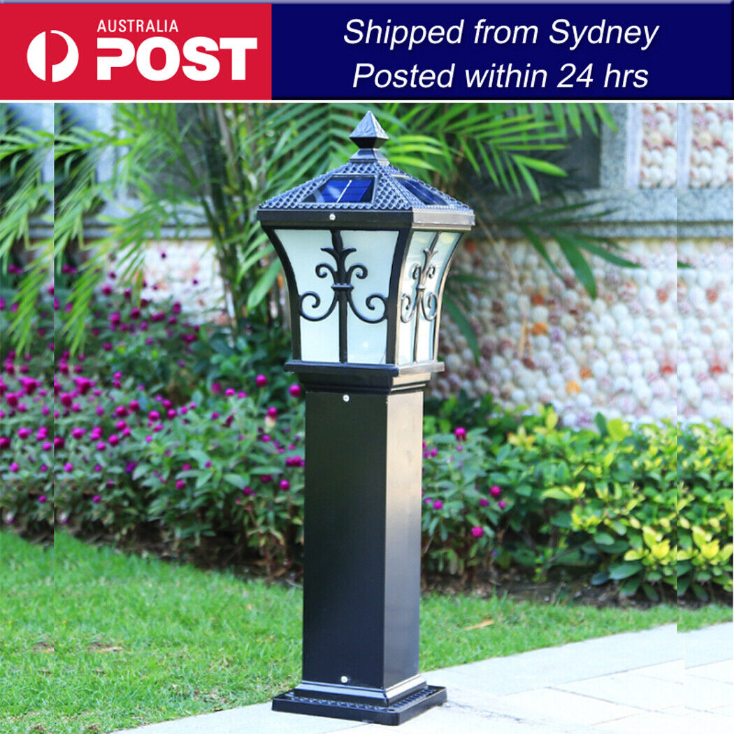 Solar Bollard Lights Outdoor – Auto-On Dusk to Dawn, IP65 Waterproof LED, 10H Runtime – Energy-Saving Pathway Lighting (2-Pack)
