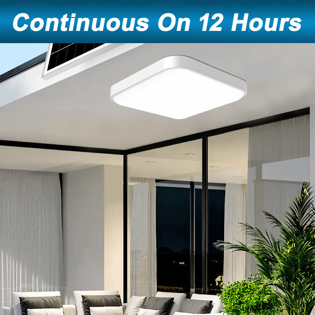 200W Large Square Solar Ceiling Light All Night Light Sensor or Remote Control