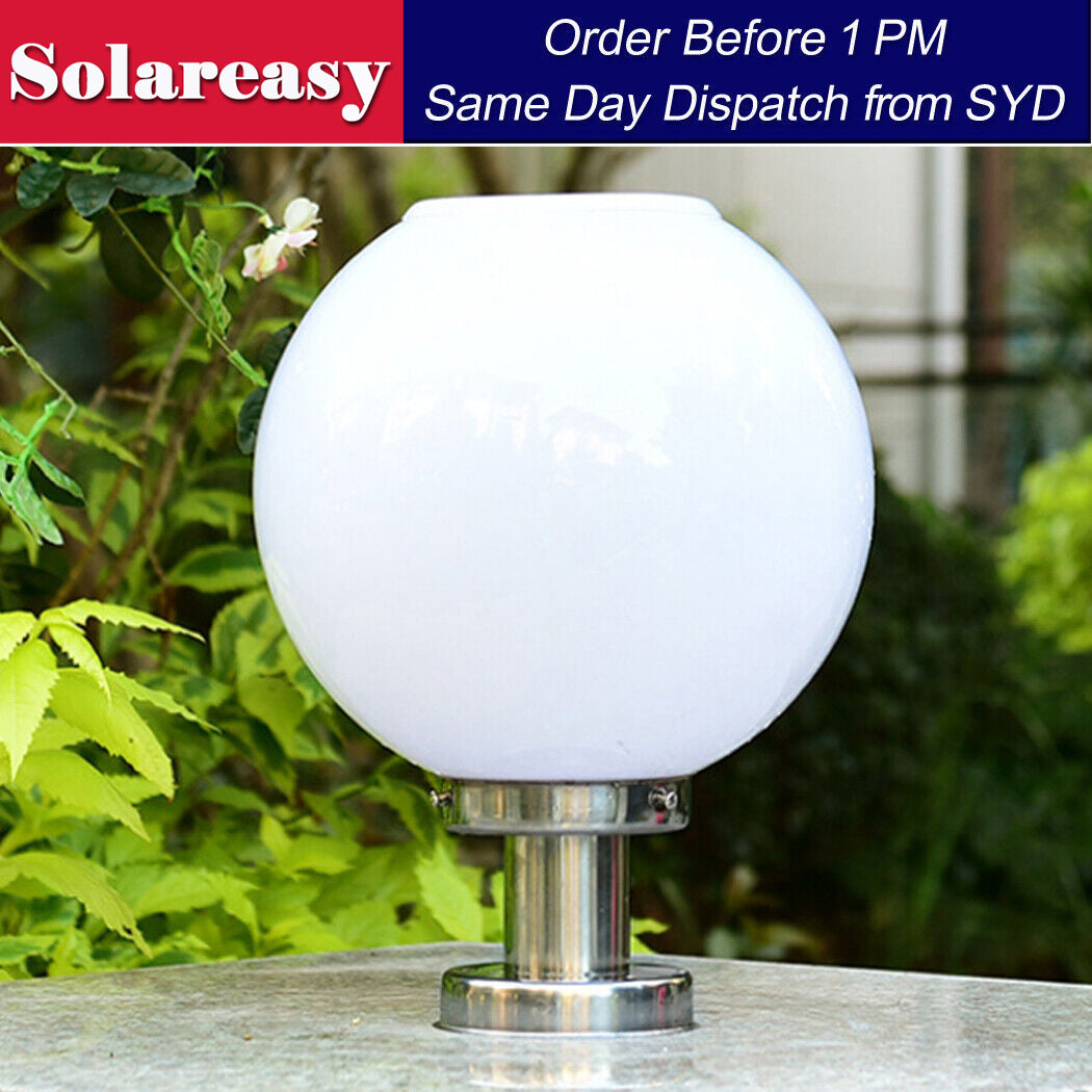 40cm Giant Solar Globe Light Fence Post Ball shape Spherical Pillar Light