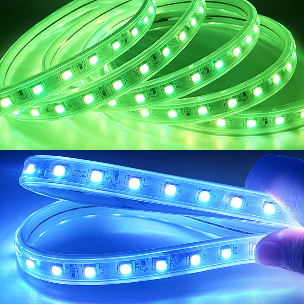 RGB Colour Solar Powered LED Strip Garden Light Large Panel Super right