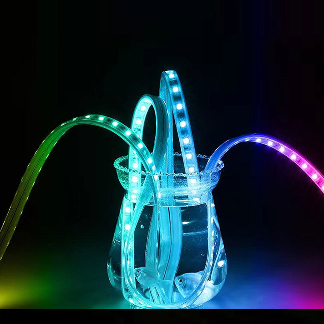 RGB Colour Solar Powered LED Strip Garden Light Large Panel Super right