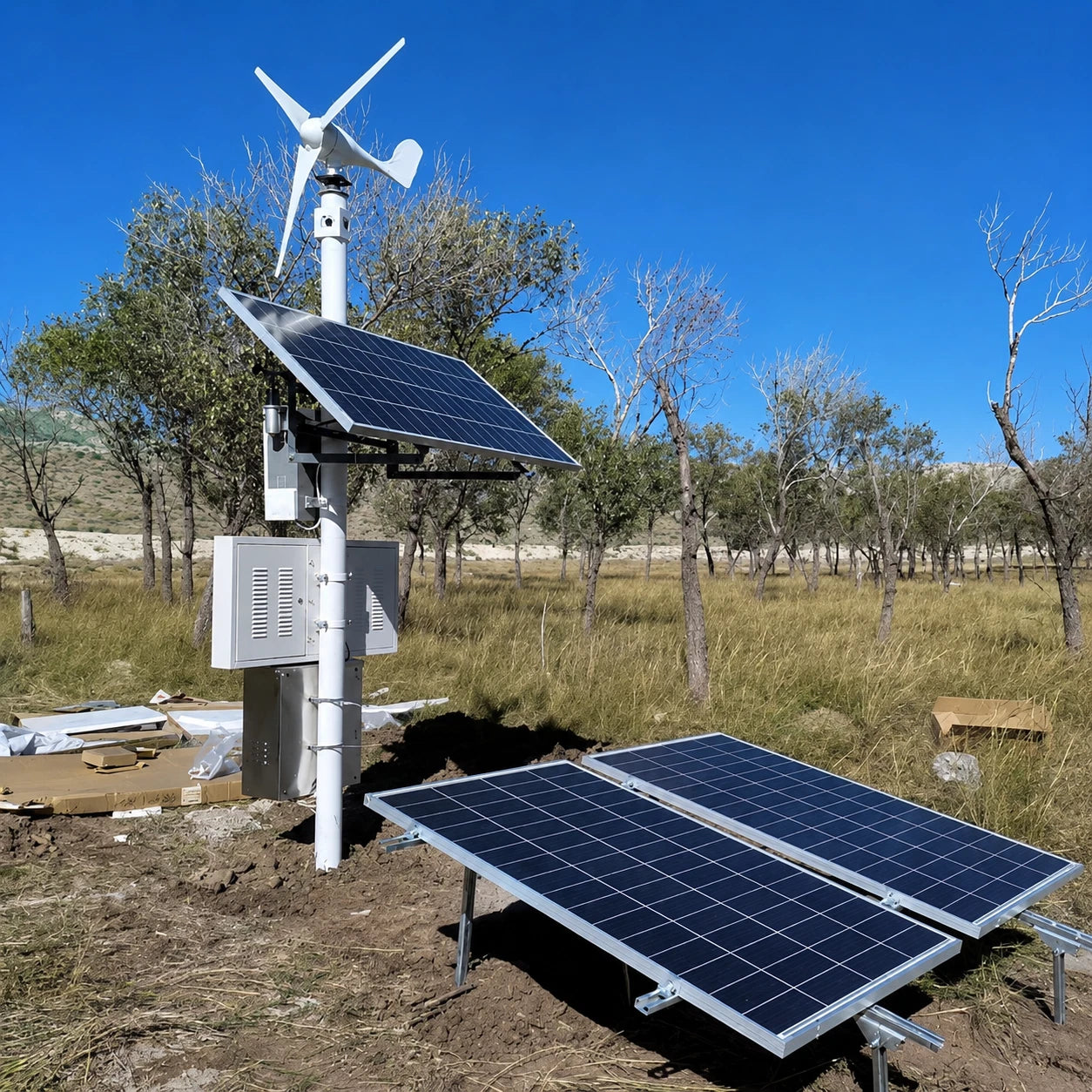 120W Solar Power System for Security Cameras 60AH Off Grid CCTV Power Kit