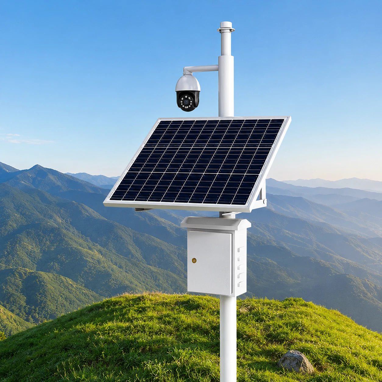 120W Solar Power System for Security Cameras 60AH Off Grid CCTV Power Kit