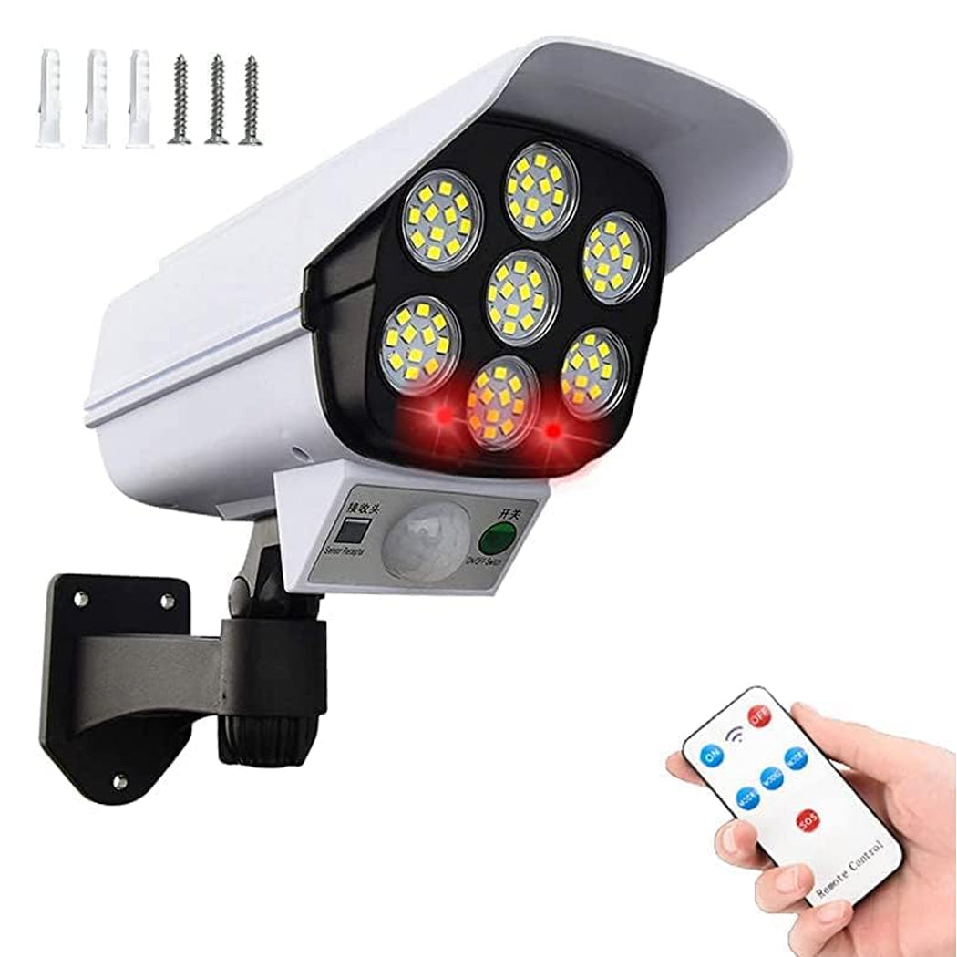 Solar Dummy Security Camera Spotlight Fake Solar Security Camera Lamp Outdoor Garden Light