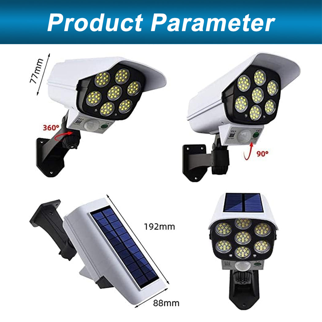 Solar Dummy Security Camera Spotlight Fake Solar Security Camera Lamp Outdoor Garden Light