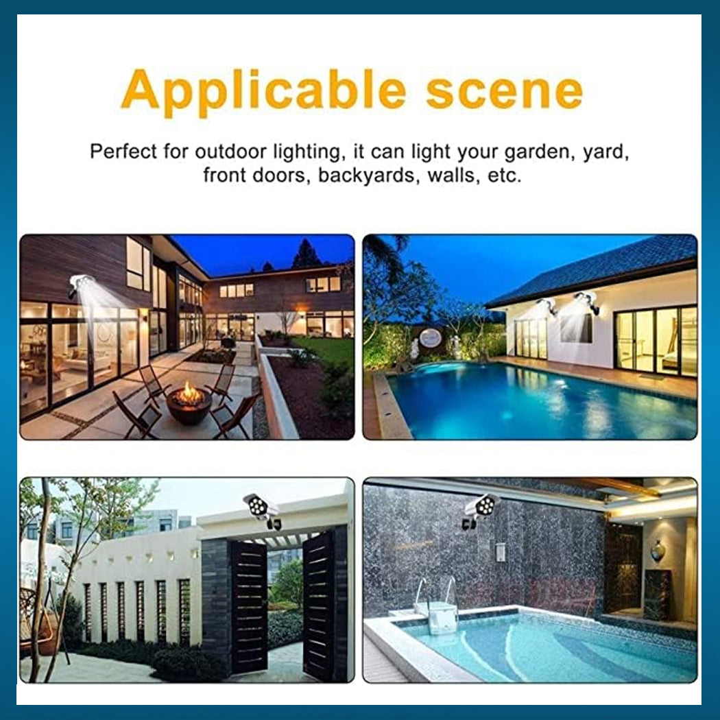 Solar Dummy Security Camera Spotlight Fake Solar Security Camera Lamp Outdoor Garden Light