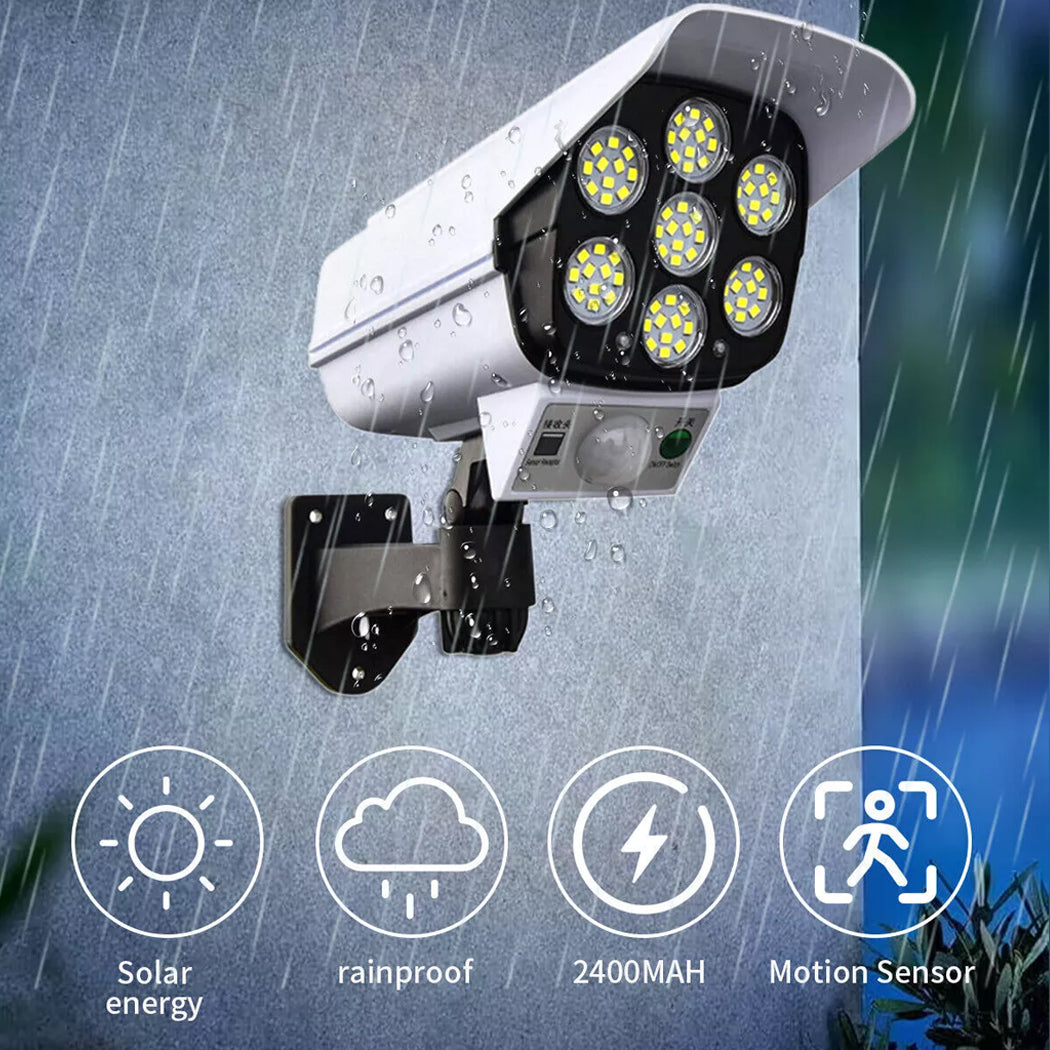 Solar Dummy Security Camera Spotlight Fake Solar Security Camera Lamp Outdoor Garden Light