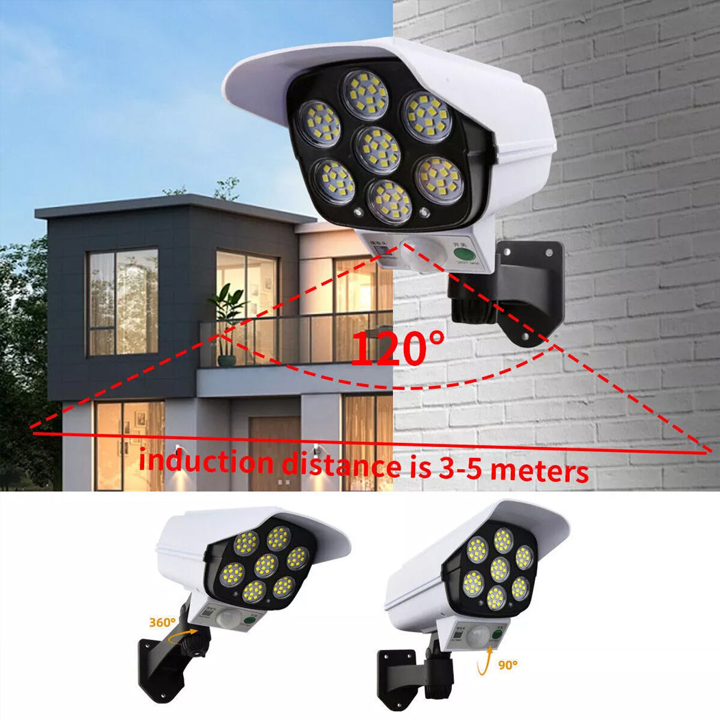 Solar Dummy Security Camera Spotlight Fake Solar Security Camera Lamp Outdoor Garden Light
