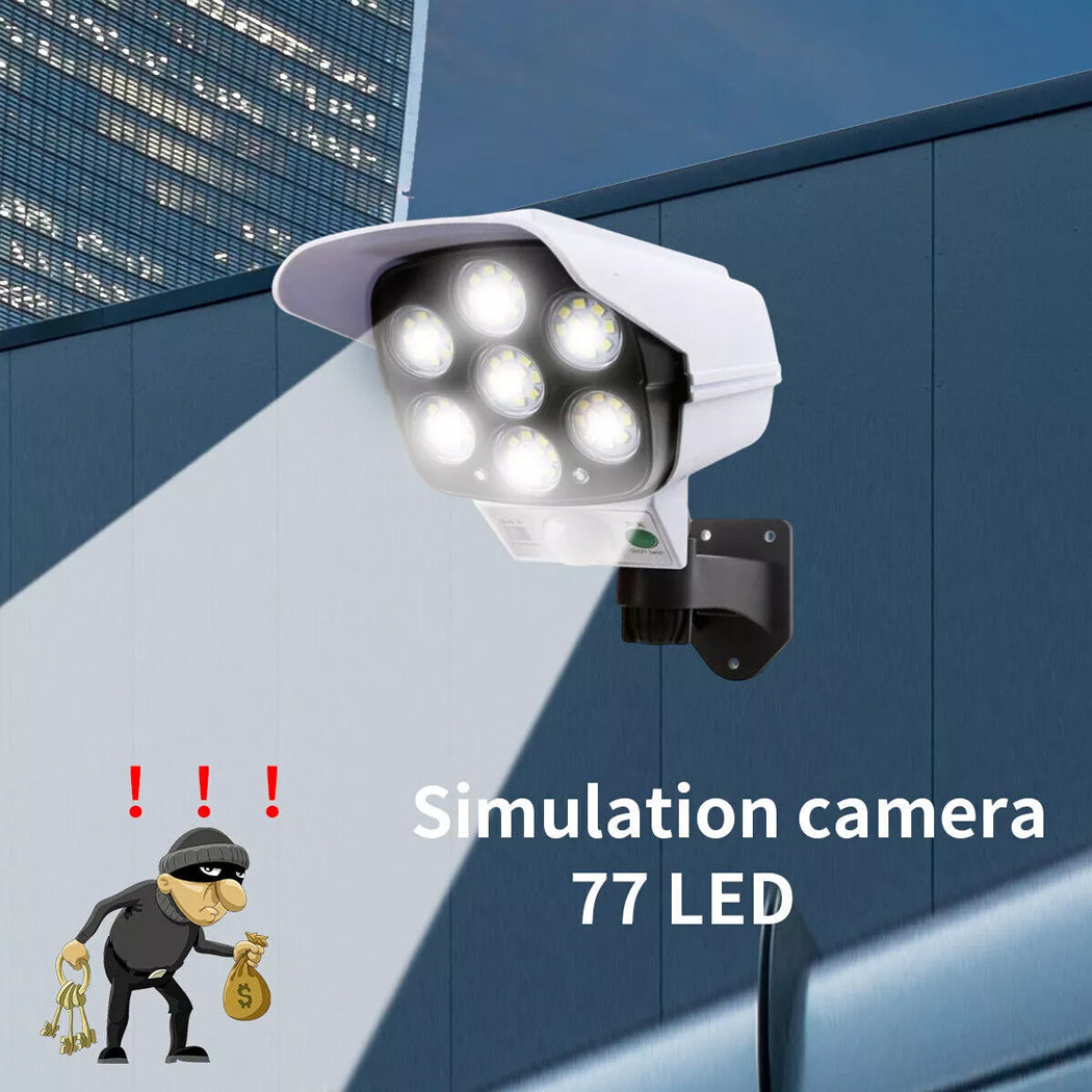 Solar Dummy Security Camera Spotlight Fake Solar Security Camera Lamp Outdoor Garden Light