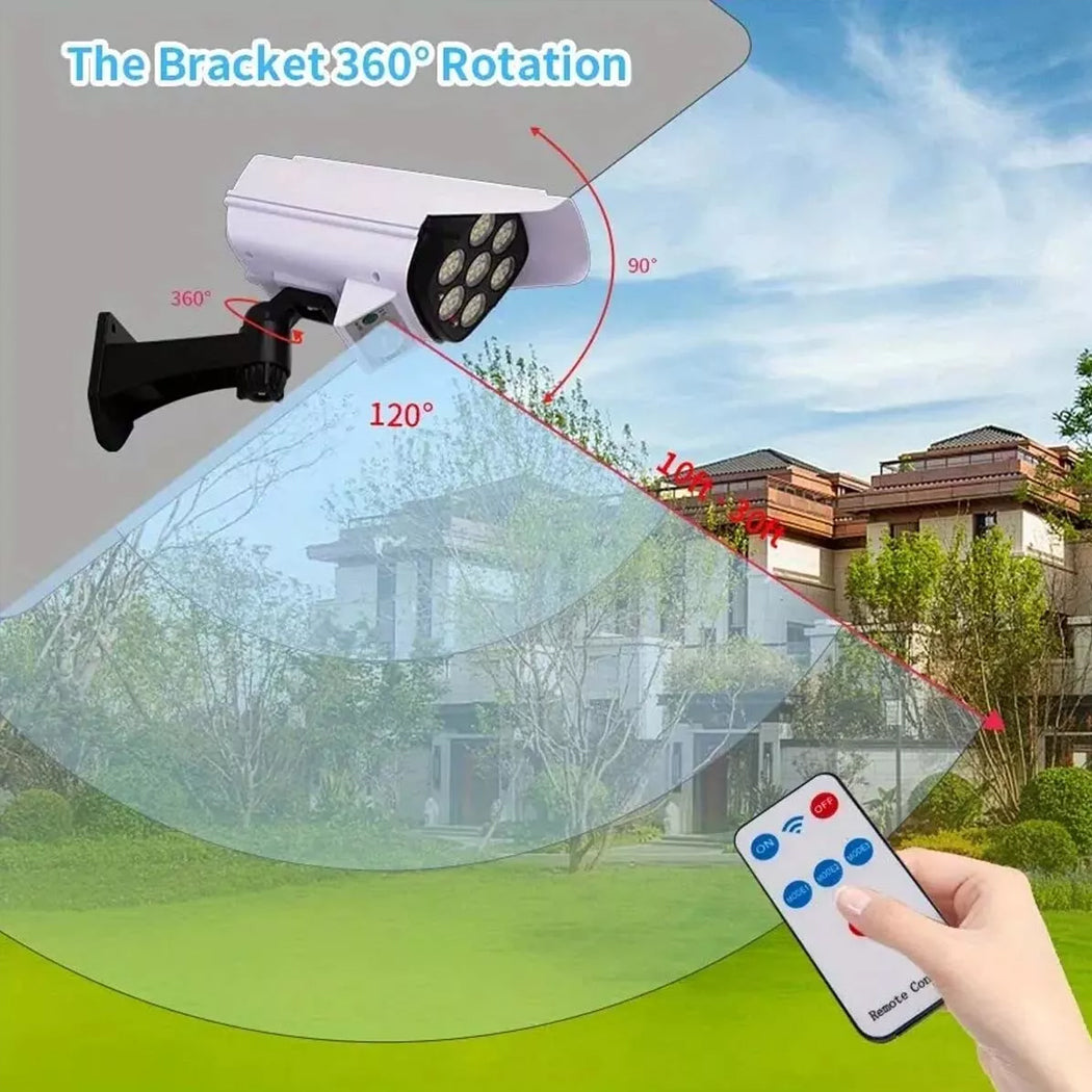 Solar Dummy Security Camera Spotlight Fake Solar Security Camera Lamp Outdoor Garden Light