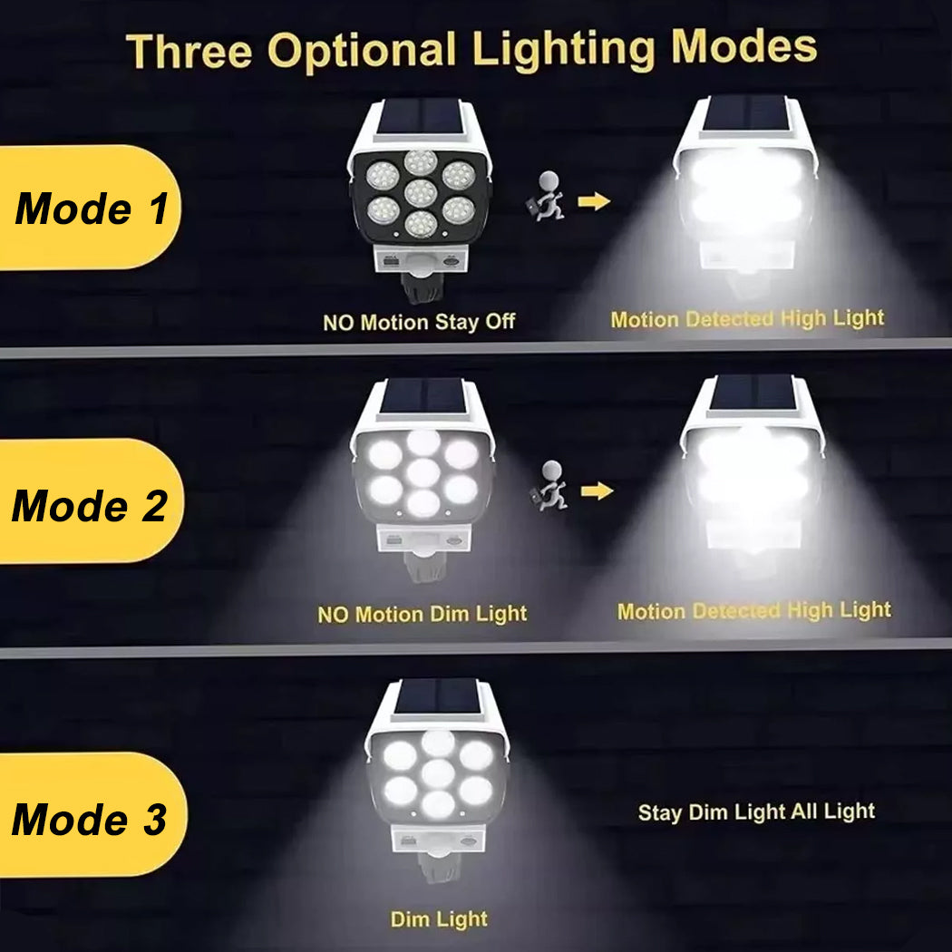 Solar Dummy Security Camera Spotlight Fake Solar Security Camera Lamp Outdoor Garden Light