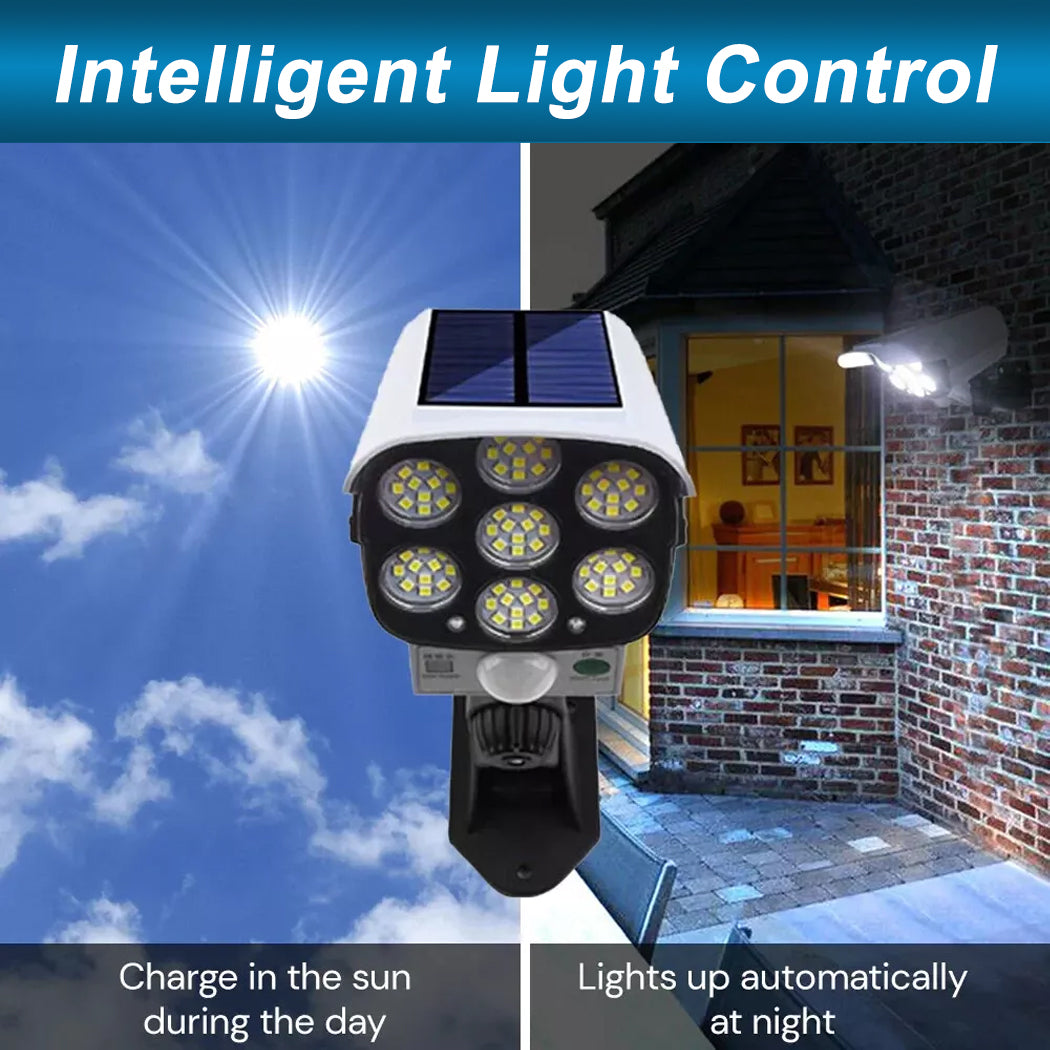 Solar Dummy Security Camera Spotlight Fake Solar Security Camera Lamp Outdoor Garden Light