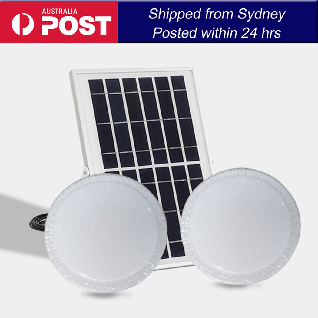 Dual Solar Ceiling Lights Sensor or Remote Control Indoor Outdoor All Night Light