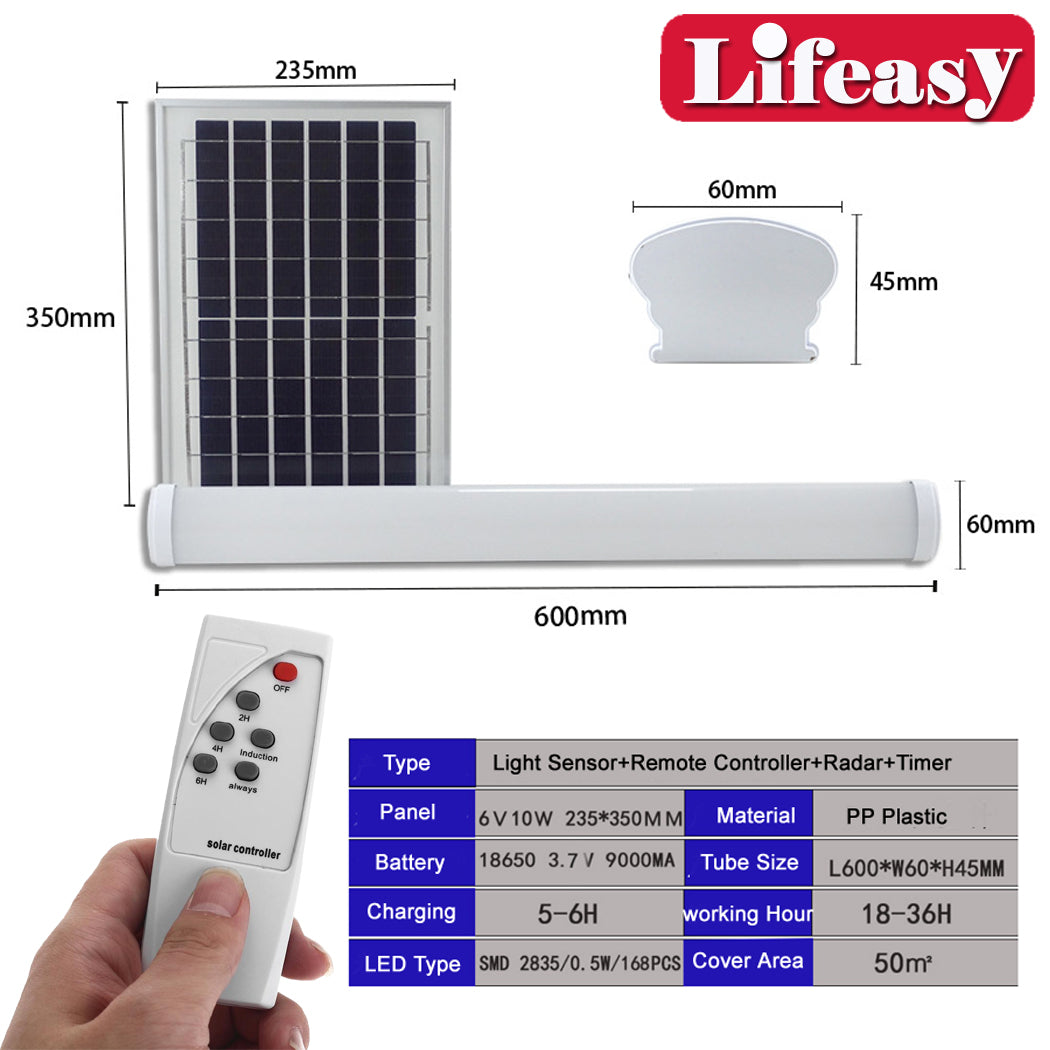 60W Solar Batten Tube Led Light Sensor Solar Ceiling Rigid Strip Bar Lights