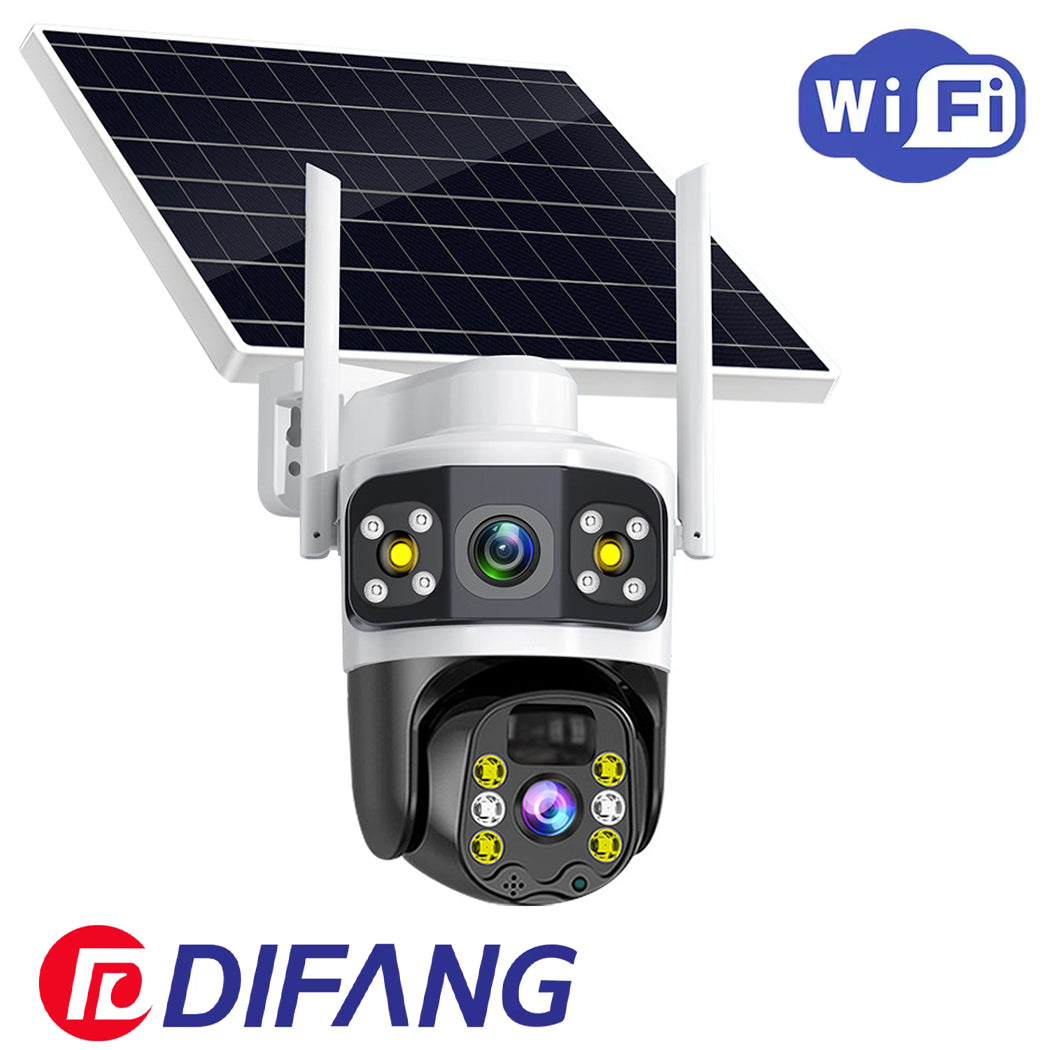 WiFi Solar Powered Security Camera Full Colour Night Vision AI tracking Build Siren