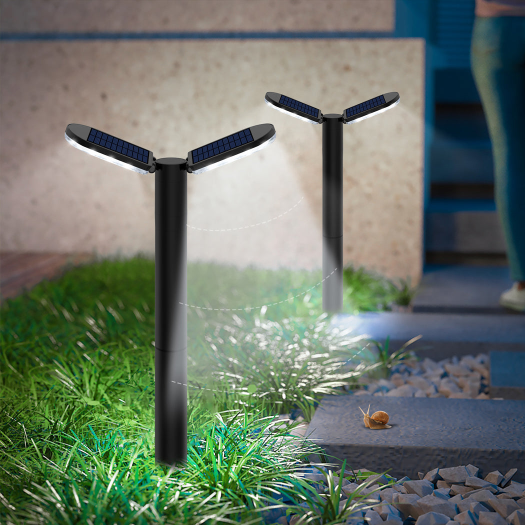 Solar Sidewalk Post Lights, Solar Post Pathway light with cool White and Warm White LED for Lawn, Yard, Garden