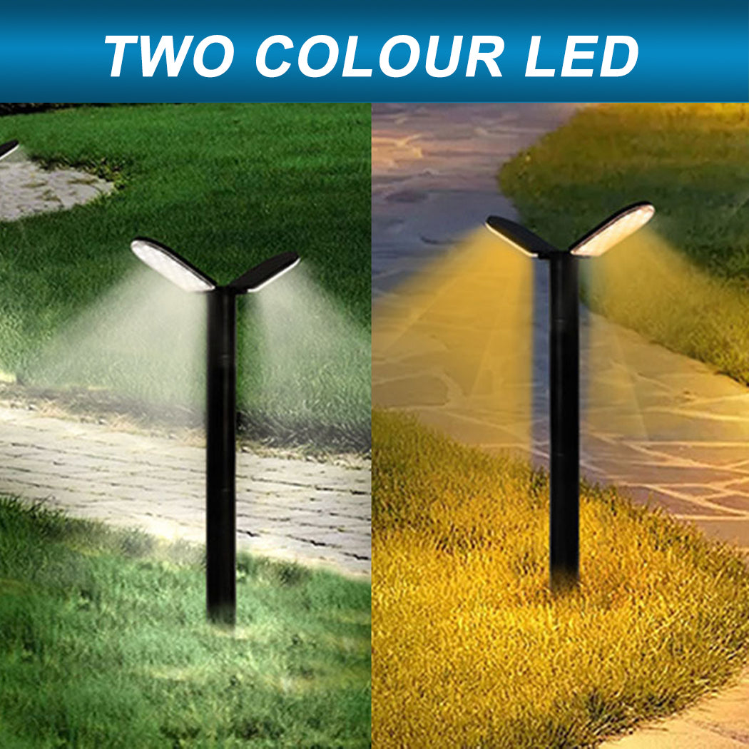 Solar Sidewalk Post Lights, Solar Post Pathway light with cool White and Warm White LED for Lawn, Yard, Garden