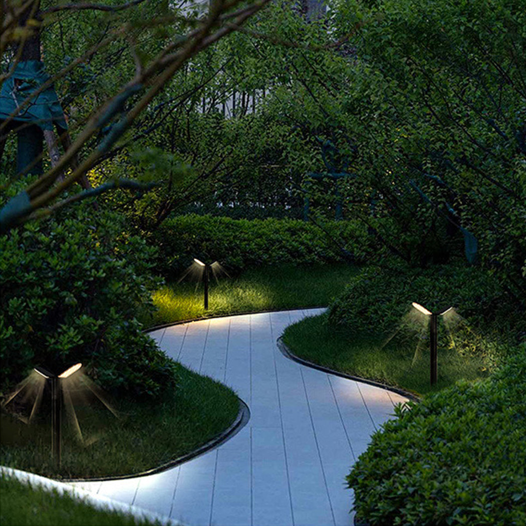 Solar Sidewalk Post Lights, Solar Post Pathway light with cool White and Warm White LED for Lawn, Yard, Garden