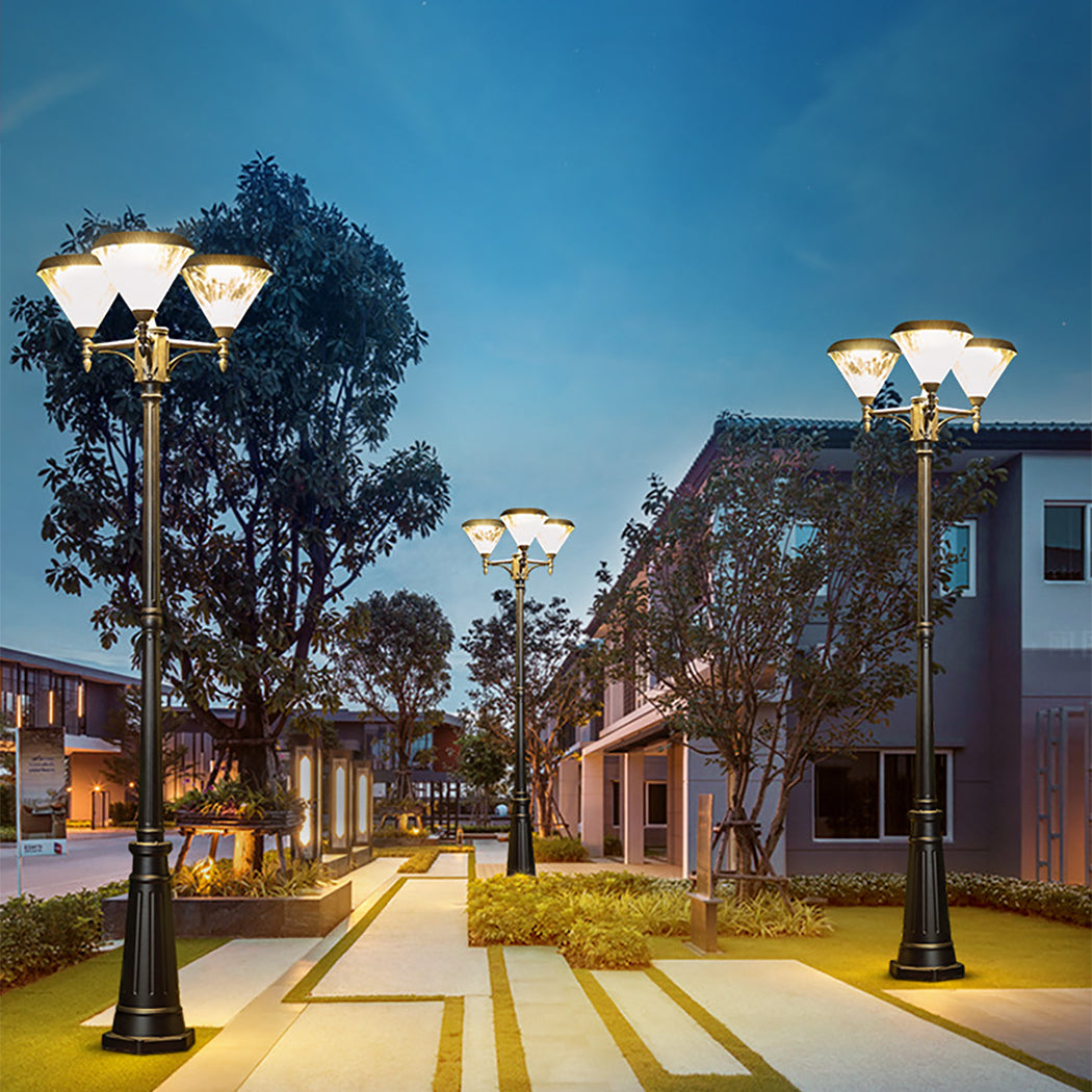 With weather-resistant construction and IP65 waterproof protection, this solar lamp post is built to withstand rain, snow, and extreme temperatures, ensuring long-lasting performance.