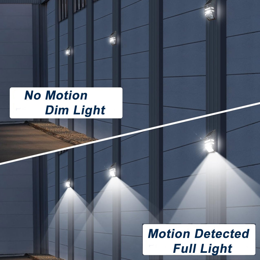 Solar Wall Light Solar Fence Lights PIR Motion Sensor Stainless Steel