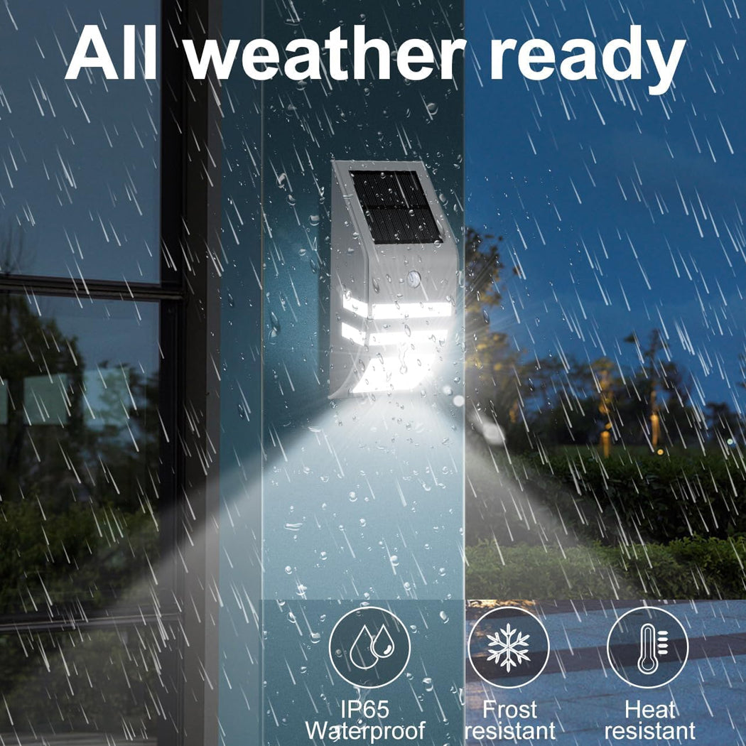 Solar Wall Light Solar Fence Lights PIR Motion Sensor Stainless Steel