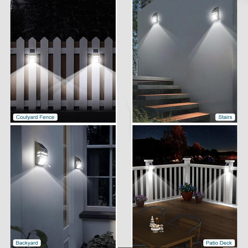 Solar Wall Light Solar Fence Lights PIR Motion Sensor Stainless Steel