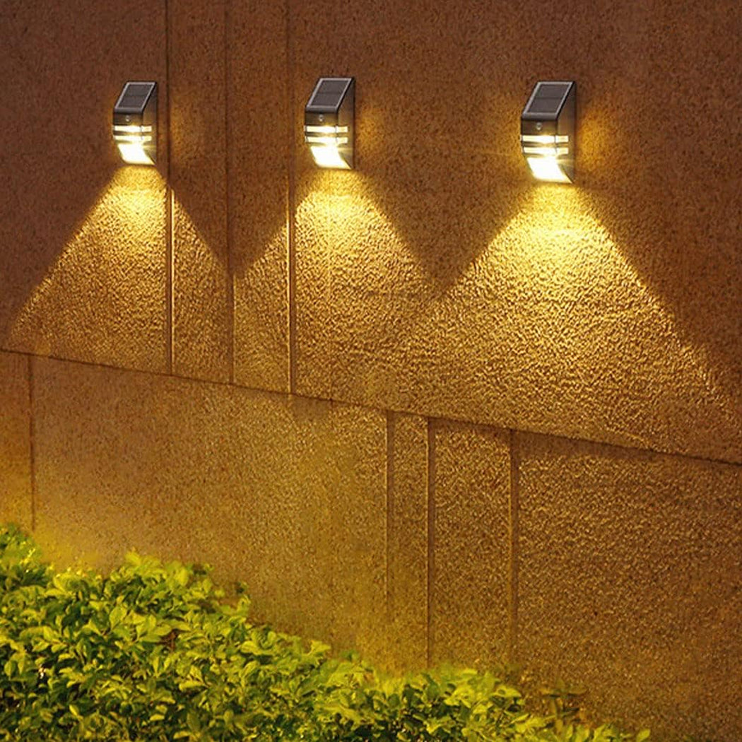 Solar Wall Light Solar Fence Lights PIR Motion Sensor Stainless Steel