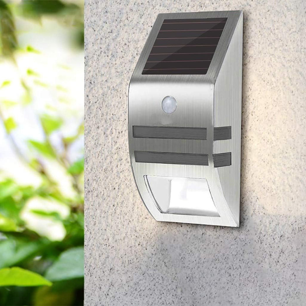 Solar Wall Light Solar Fence Lights PIR Motion Sensor Stainless Steel