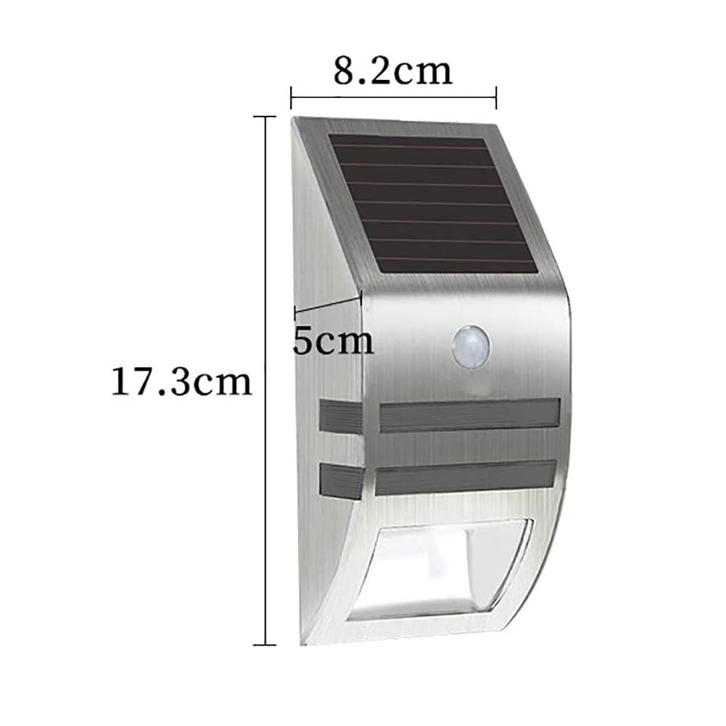 Solar Wall Light Solar Fence Lights PIR Motion Sensor Stainless Steel