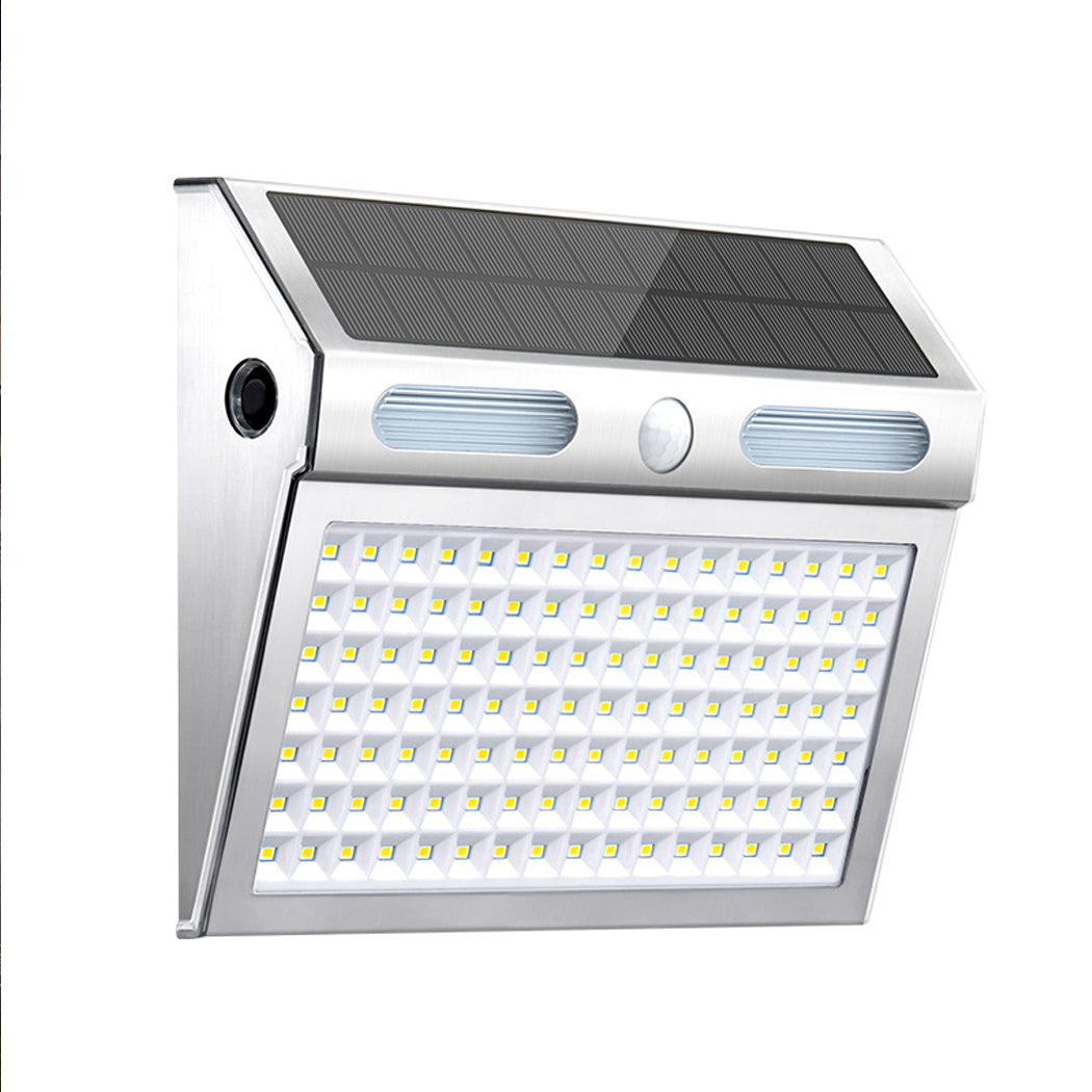 Solar Sensor Wall Light Stainless Steel Warm White DailyLight Super Bright Remote Wterproof