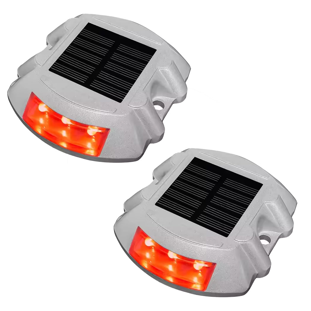 2 Pack x Solar Stud Light Solar Driveway Deck Marker Lights Ultra-Bright LED IP68 Waterproof