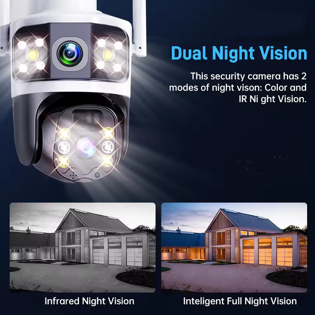 4G Solar Powered Security Camera dual Panel Rechargeable Full Colour Night Vision AI tracking