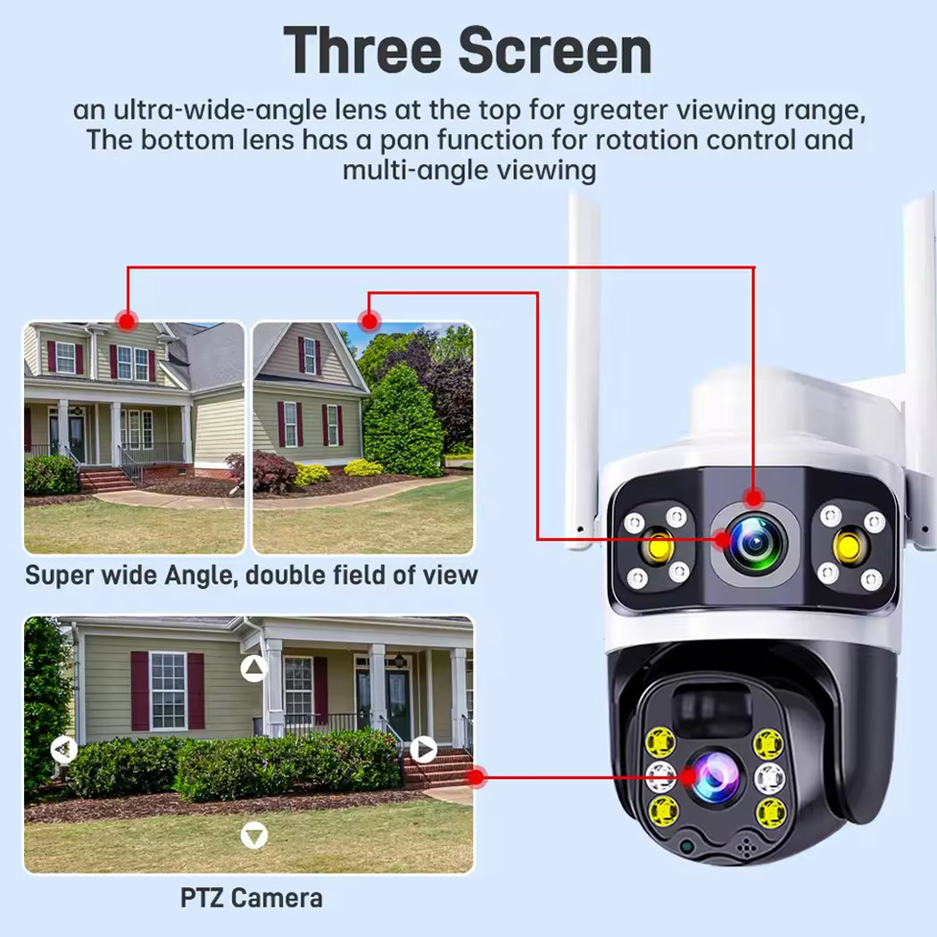 4G Solar Powered Security Camera dual Panel Rechargeable Full Colour Night Vision AI tracking