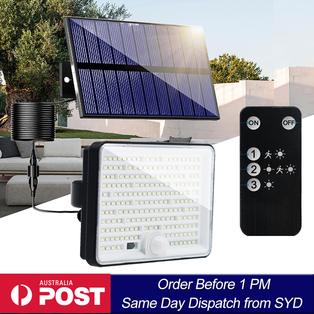 Solar Sensor Wall Light Outdoor Remote Control Split Panel 3 Modes