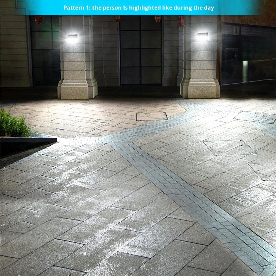 Solar Sensor Wall Light Stainless Steel Warm White DailyLight Super Bright Remote Wterproof