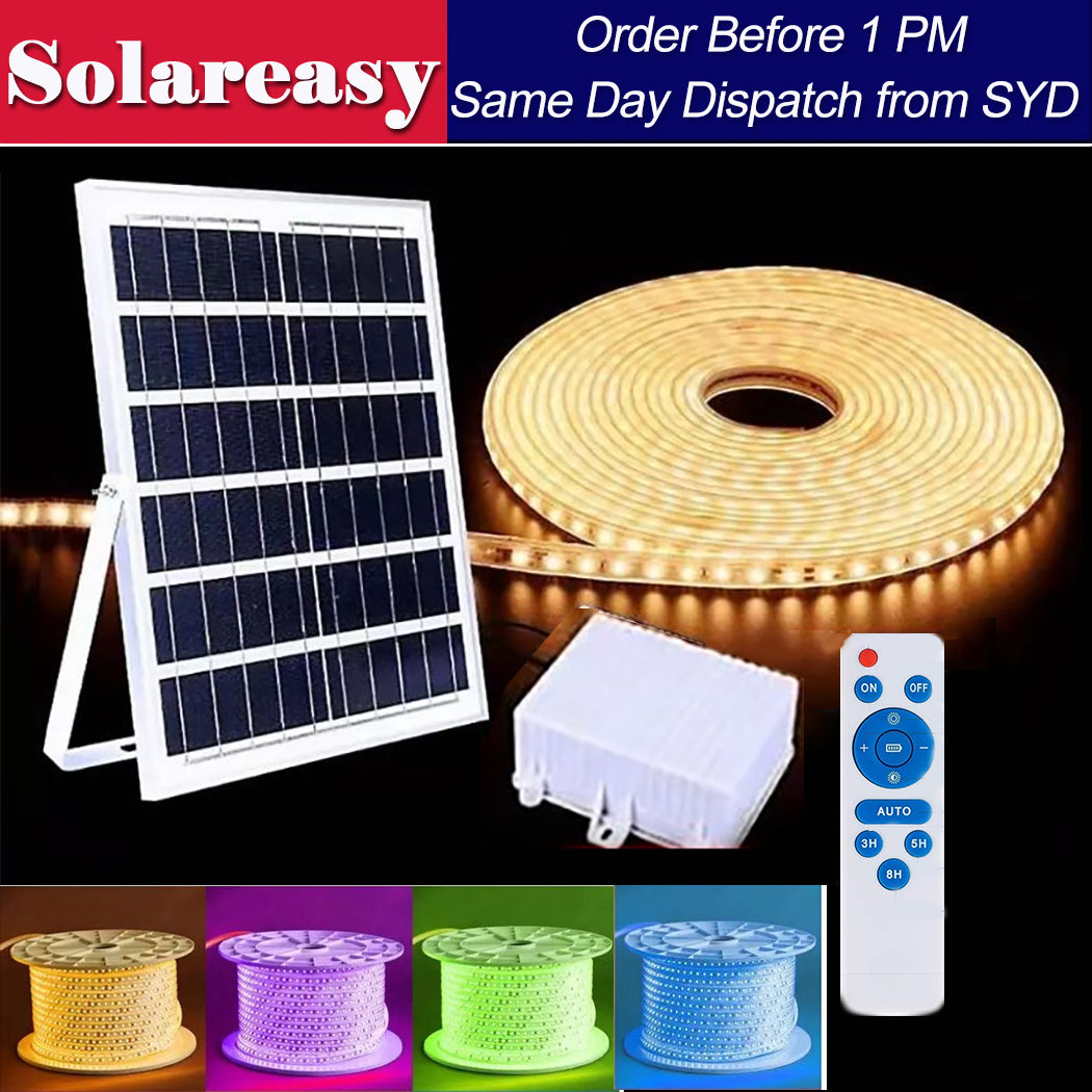 Red Blue Yellow or Green Coloured Solar Powered LED Strip Garden Light Large Panel Super Bright