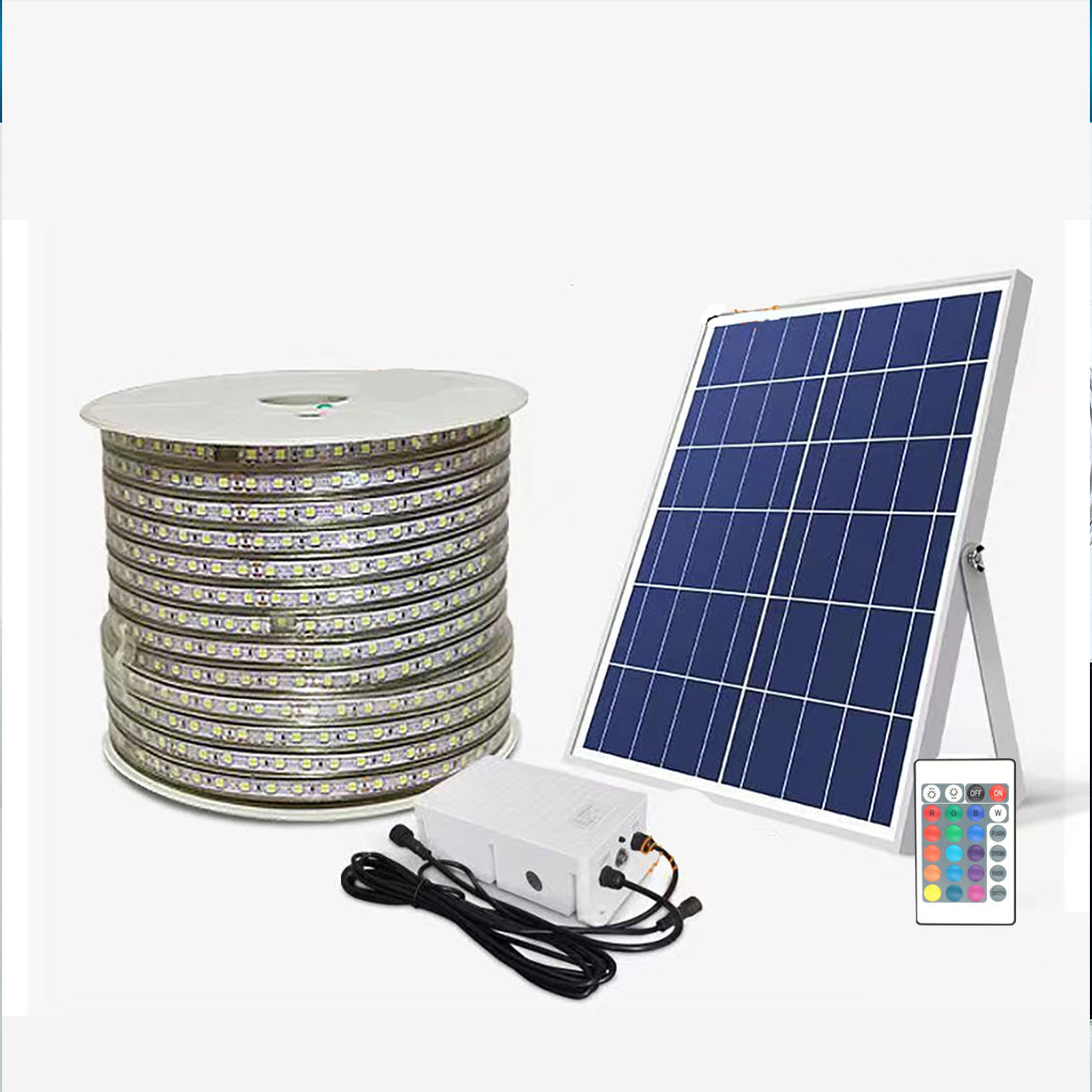 RGB Colour Solar Powered LED Strip Garden Light Large Panel Super right