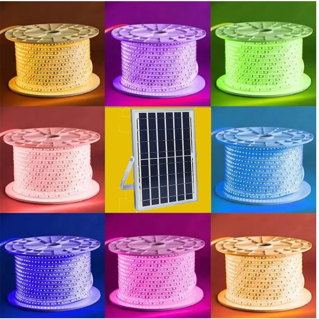 Red Blue Yellow or Green Coloured Solar Powered LED Strip Garden Light Large Panel Super Bright