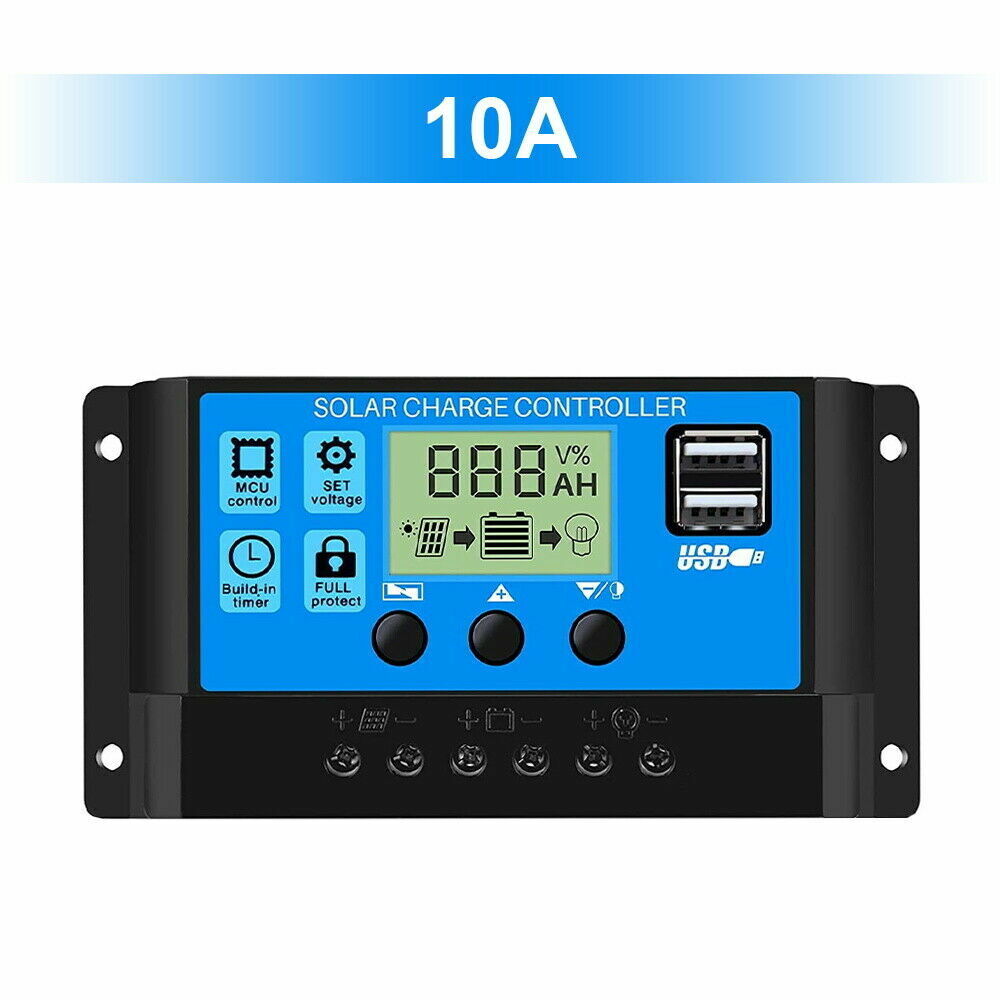 Solar Panel Charge Controller Regulator 12V/24V auto dual USB 30A/20 Battery PWM