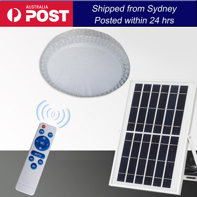 60W Solar Ceiling Light All Night Light Sensor or Remote Control Single Dual