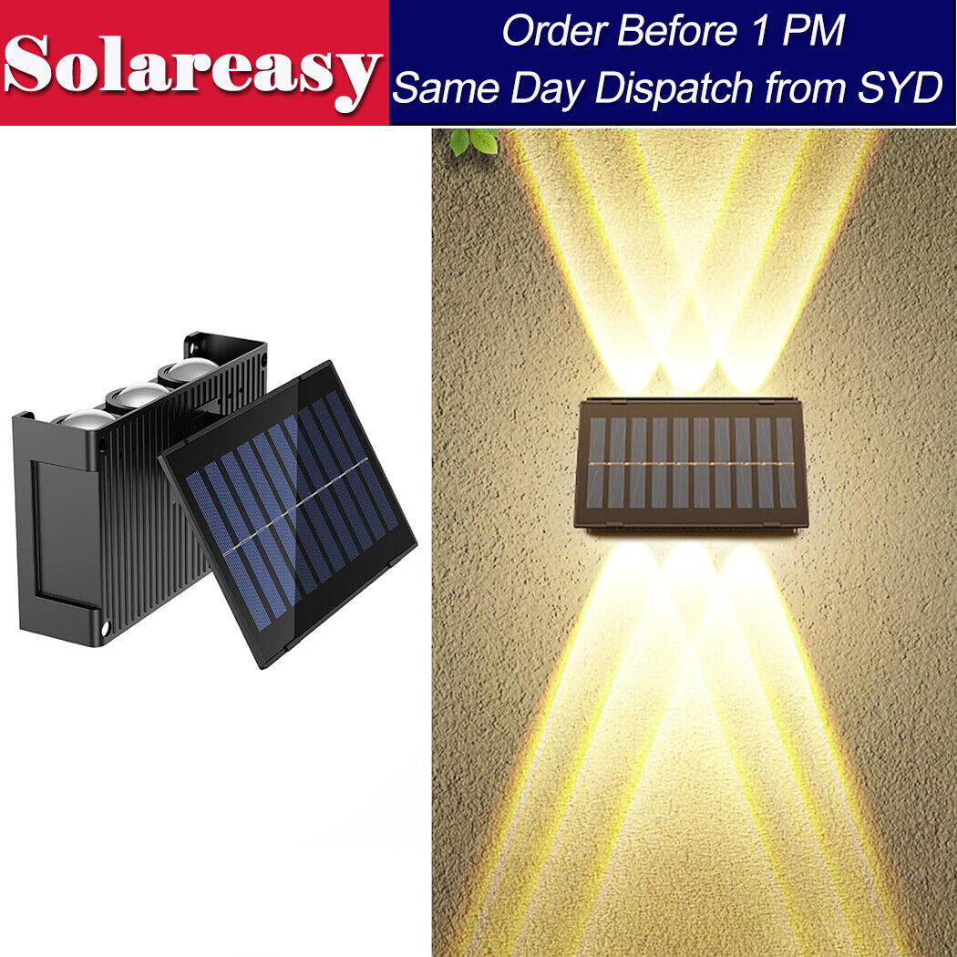 Solar Wall Lights Decorative Outdoor Waterproof IP65 Adjustable Panel Up Down