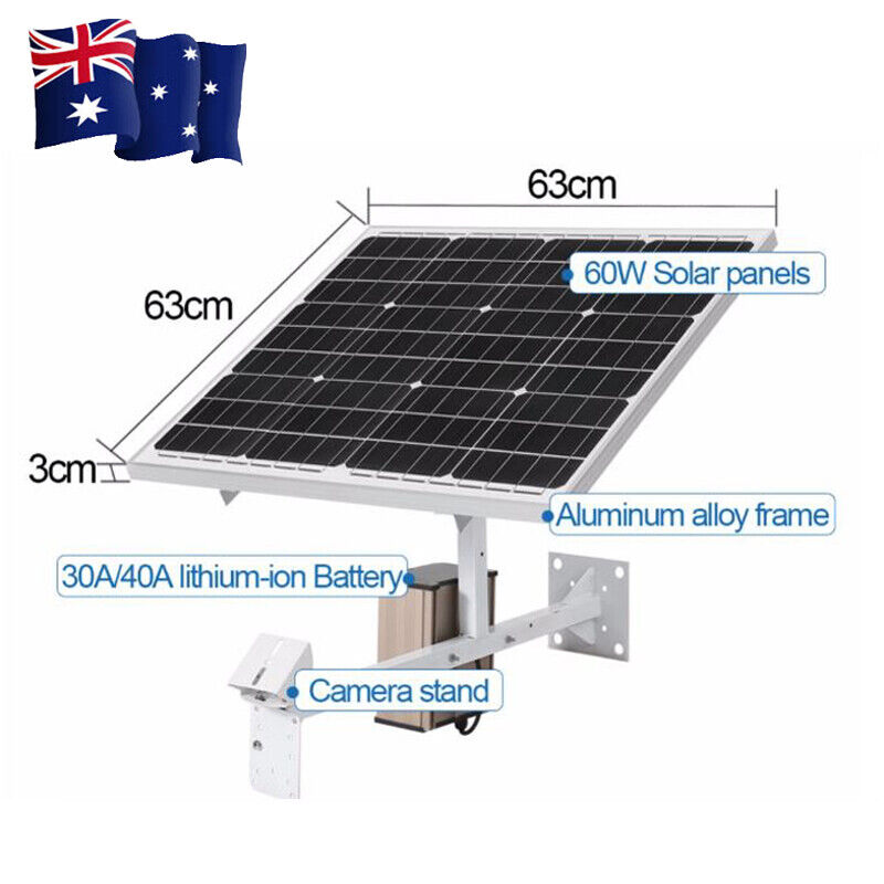 Solar Panel with Lithium Battery For Security Camera 3G 4G Wireless 12V 80W/60W