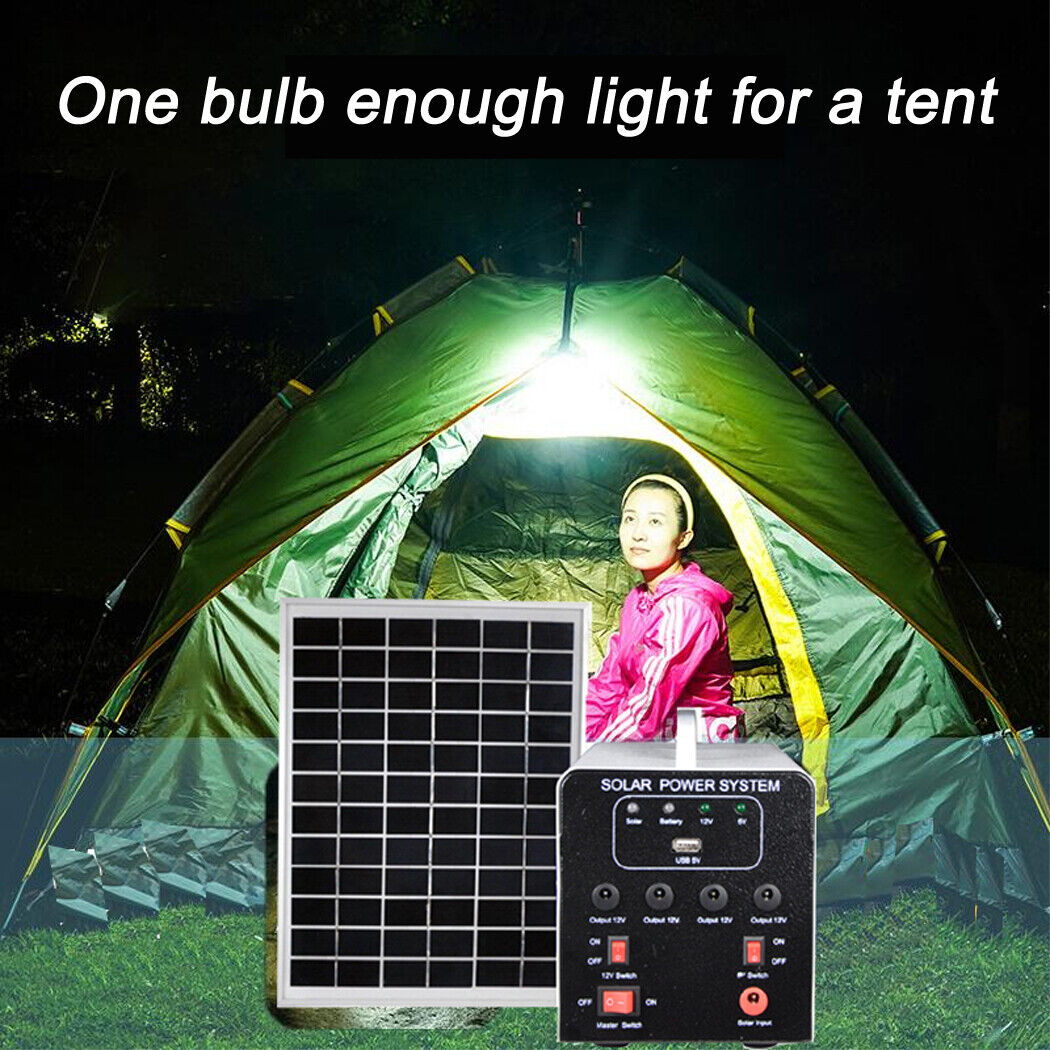 Solar Panel Power Generator Kit Solar Panel Battery 4 bulbs 25W Off-Grid Solar