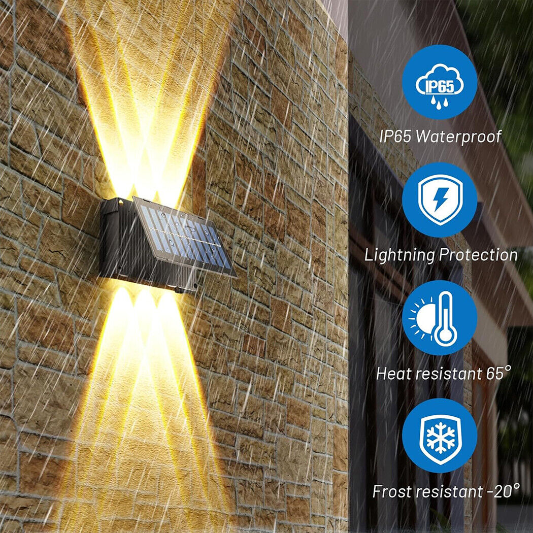 Solar Wall Lights Decorative Outdoor Waterproof IP65 Adjustable Panel Up Down