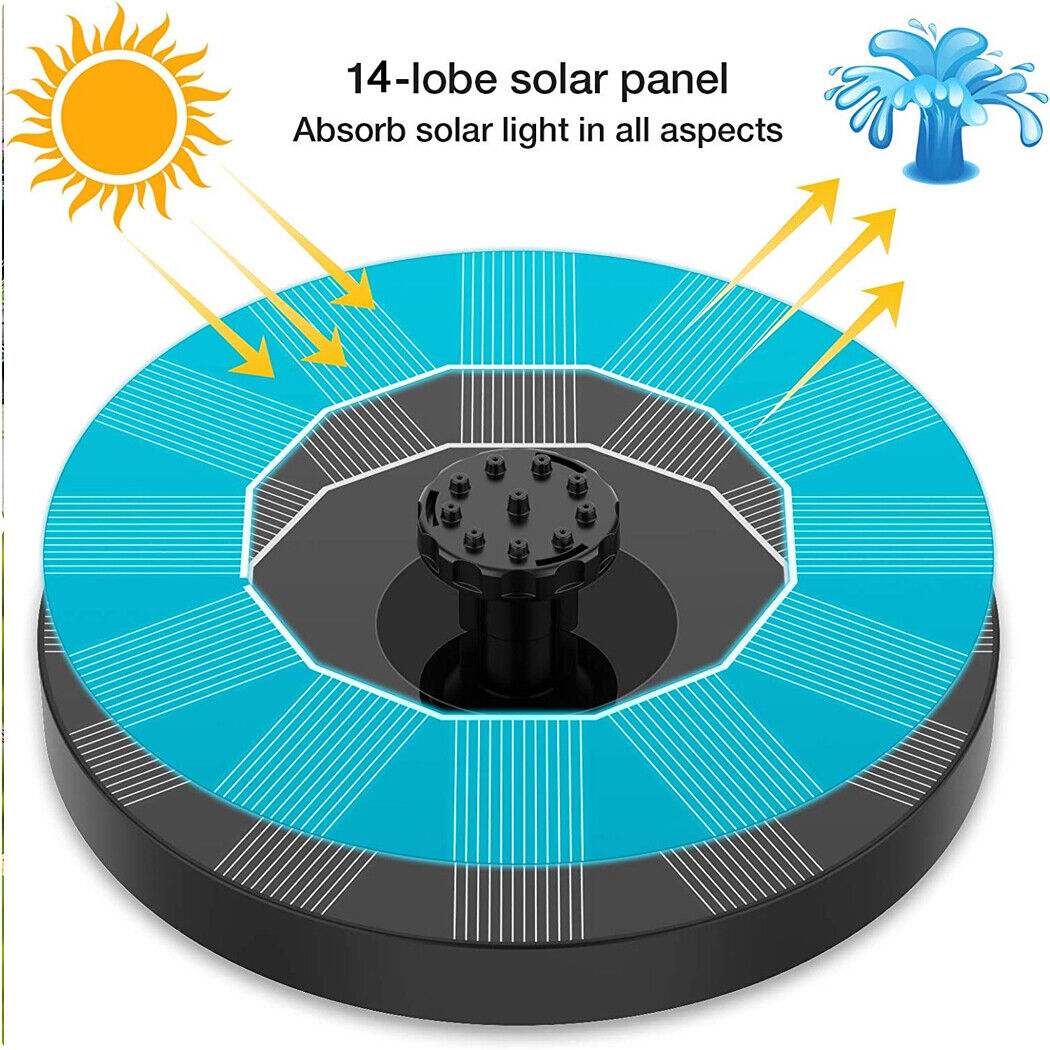 Floating Solar fountain Watering Submersible Pump Pond Pool Garden Aquari