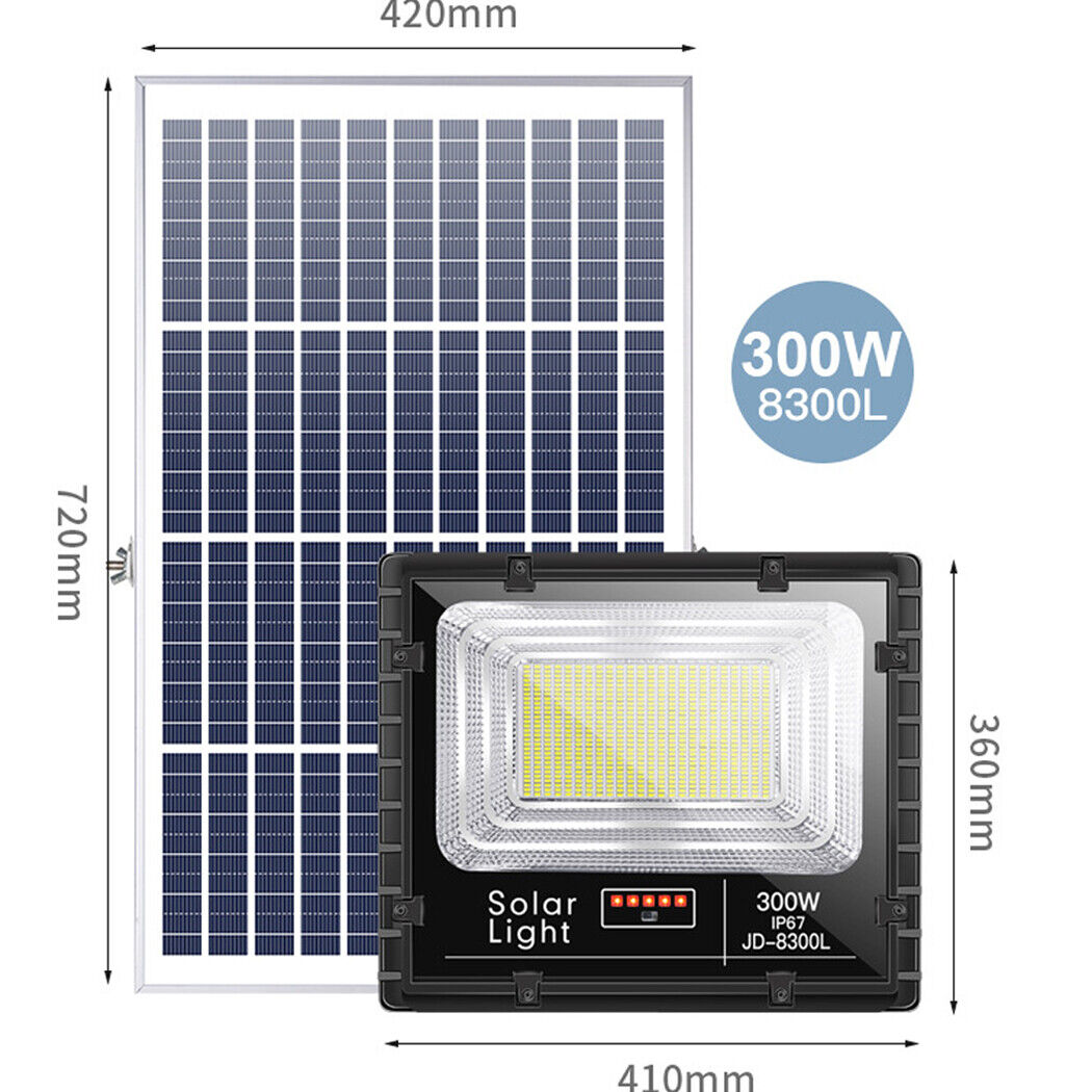 300W LED Solar Flood Light - Ultra Bright, 12-Hour Illumination, Premium-Grade, Tough Build-JD-8300 88