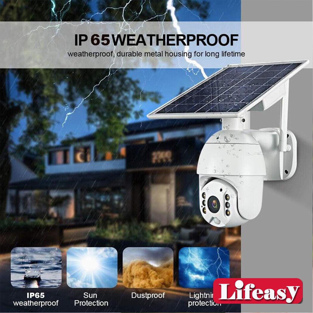 4G Solar Powered Security Camera Wireless 1080P Rechargeable Outdoor Night Visio