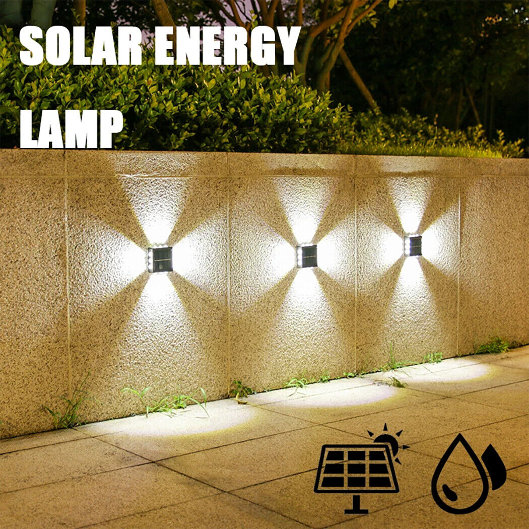Solar Wall Lights 4 Direction Beam LED Decorative Outdoor Waterproof IP65 Wall