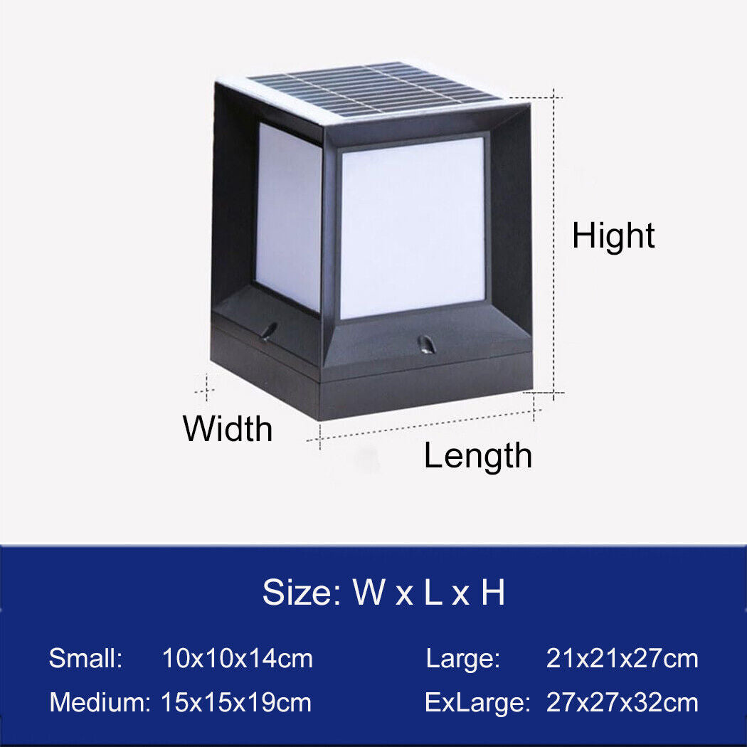 Square Solar Post Light Solar Pillar Lamp Lantern Solar Lamp Gate Fence Garden