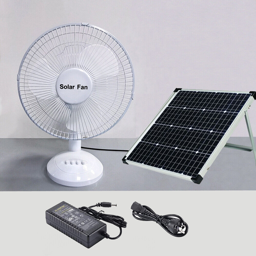 Solar Panel Powered Pedestal Fan Solar Table Fan Outdoor Caravan Solar Fan